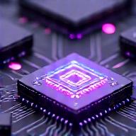 Icon representing a powerful GPU chip with glowing circuits.