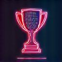 Abstract esports trophy with digital overlay